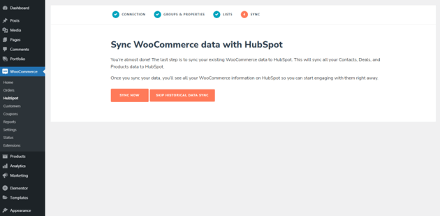 Sync WooCommerce data with HubSpot